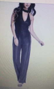 NEW GUESS Vida Metallic Choker Jumpsuit Women Ladies M Medium NWT L46G - Picture 1 of 1