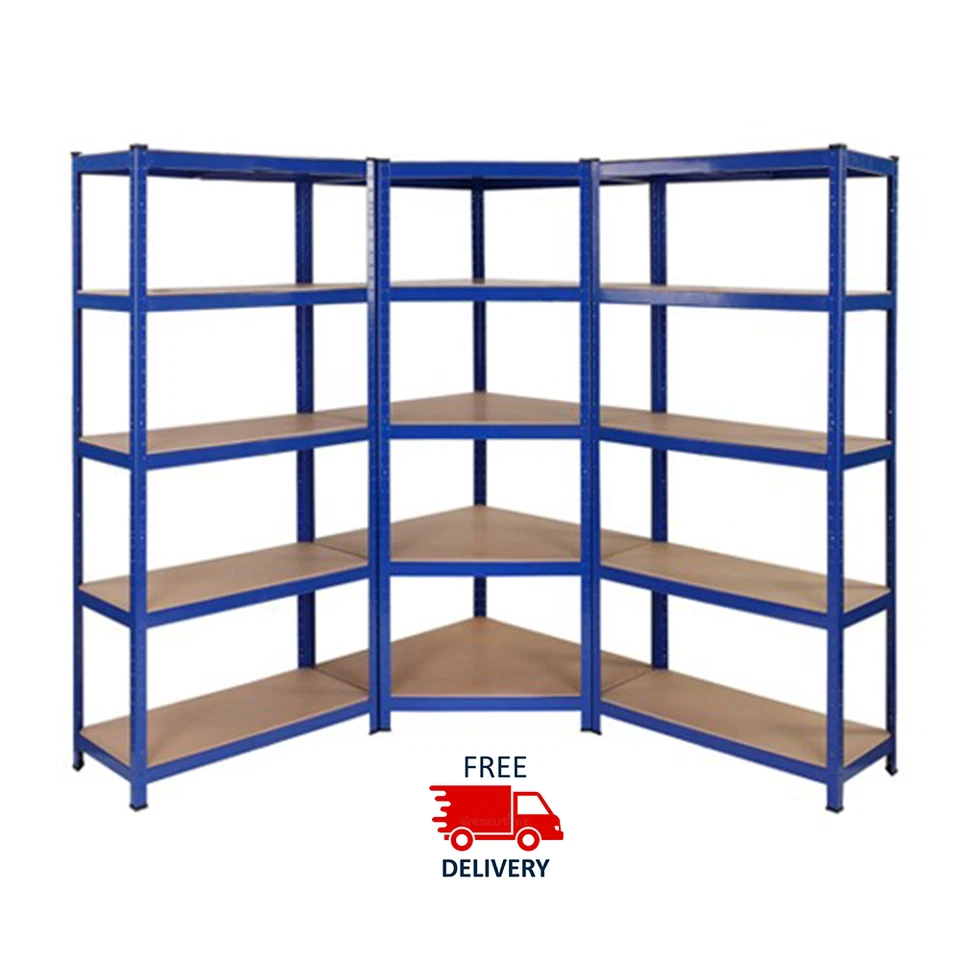 Corner Racking Garage Shelving Kit 5 Tier Heavy Duty Garage Storage Racks  - Image 1 of 3
