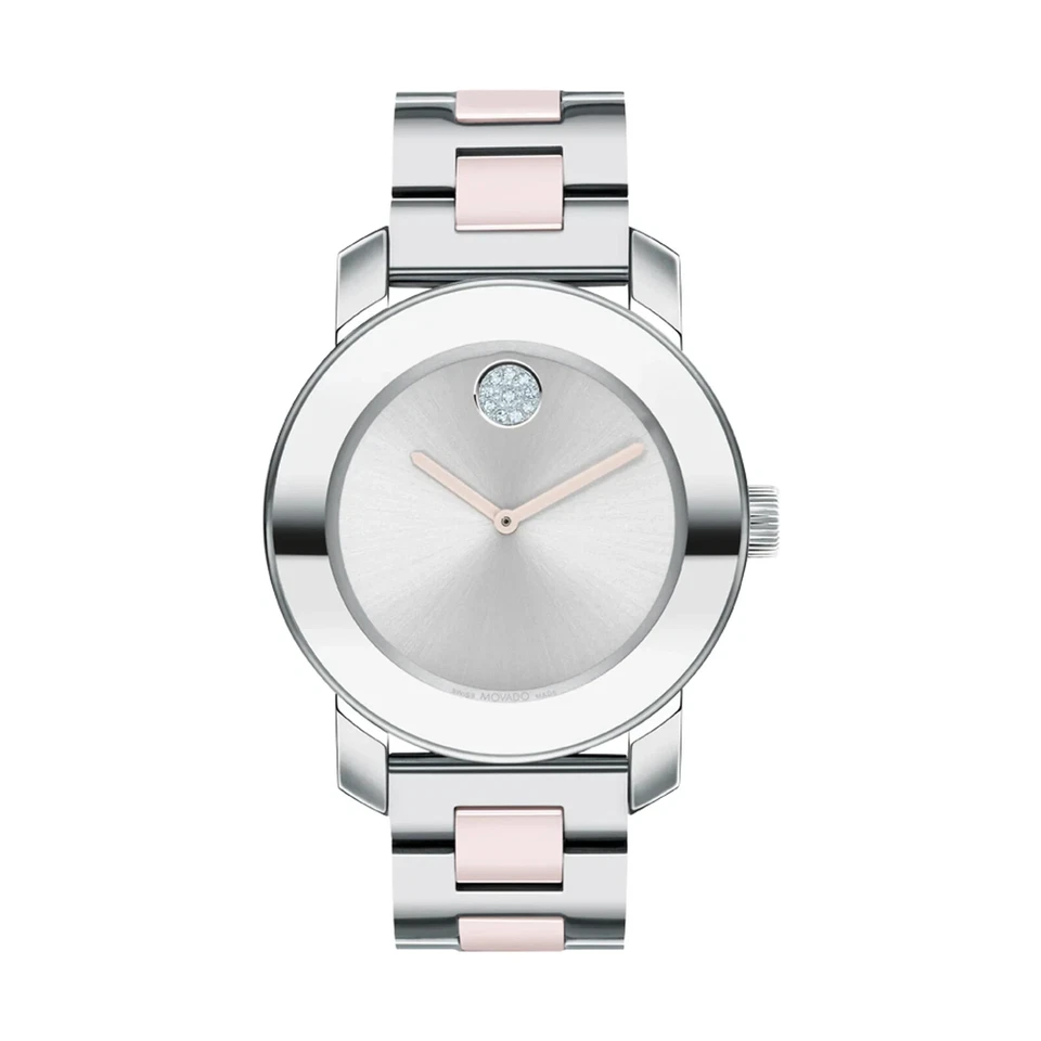 Movado Bold Women’s Stainless Steel Ceramic Bracelet Watch 3600801