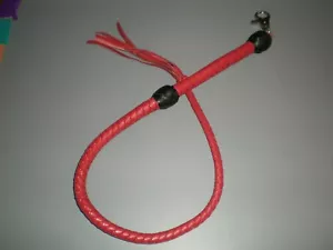Leather Mini Bull whip 32" Cowhide Leather Bull Whip, Unisex, Black, Red, Red/bl - Picture 1 of 15