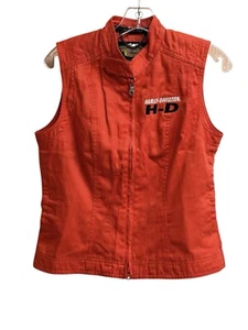 Harley Davidson Damen Weste Gr. Small Top rot Full Zip vorne Klettverschluss Ausschnitt - Bild 1 von 9