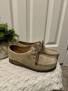 Clarks Originals Wallabee Womens SZ 9M CREPE Low Tan Leather35395 Chukka Desert - Picture 1 of 8