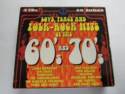 Love, Peace and Folk Rock Hits 60's & 70's (3-CDs 50 Original Songs) 1999 - Image 1 of 4