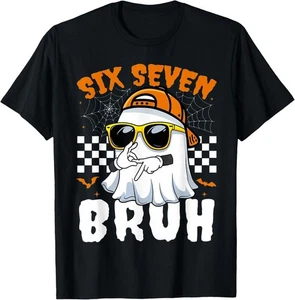 Bruh 67 Halloween Funny Six Seven Brainrot Ghost Adult Kid T-Shirt, Unisex S-5XL - Picture 1 of 9