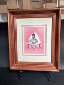 P Buckley Moss Signed Numbered Print Framed - Junior Stitcher - 1988 - Picture 1 of 5