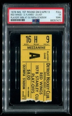 Wings Last Playoff Win At Olympic - PSA Ticket 1978 Detroit Red Wings PSA 5 - Image 1 of 2