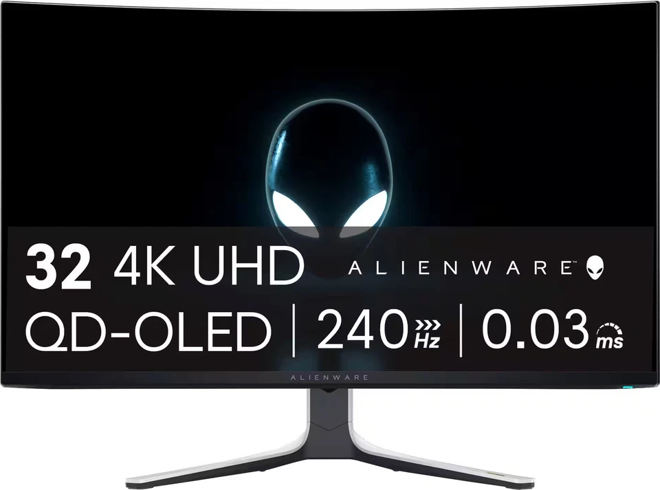 Alienware AW3225QF 31.6" 240Hz 0.03ms QD-OLED Curved 4K Gaming Monitor