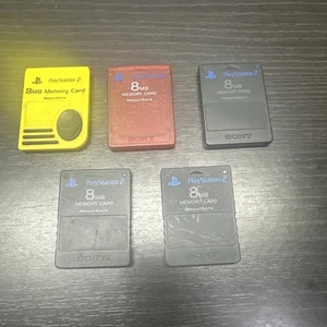Set of 5 Sony Playstation 2 Official 8MB Memory Cards Bundle - Picture 1 of 2