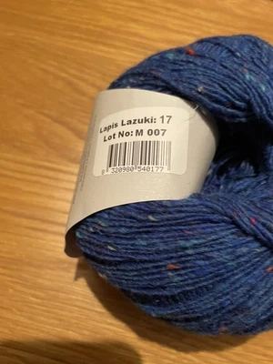 1 ball x 100g Debbie Bliss Fine Donegal Tweed in Sh 017 Lapis Lazuki Bright Blue - Image 1 of 4