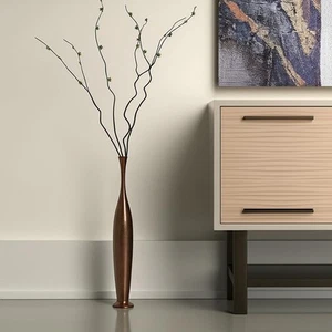 41" Burnished Brown Aluminum Floor Vase - Picture 1 of 8