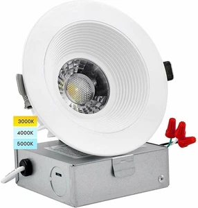 Luxrite 4 Inch LED Recessed Lighting 15W 3 Color Options Downlight Damp Rated - Picture 1 of 8