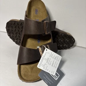 Birkenstock Arizona BS Leather Sandal Habana Men 9/EU 42 NWB Soft Footbed - Picture 1 of 15