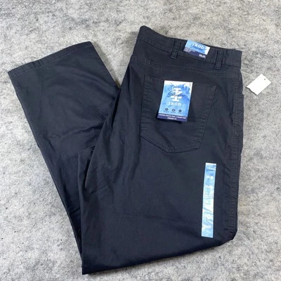 Pantalones de vestir IZOD 38x30 negros agua salada chatham sarga elástica 5 bolsillos rectos Foto 1 de 4