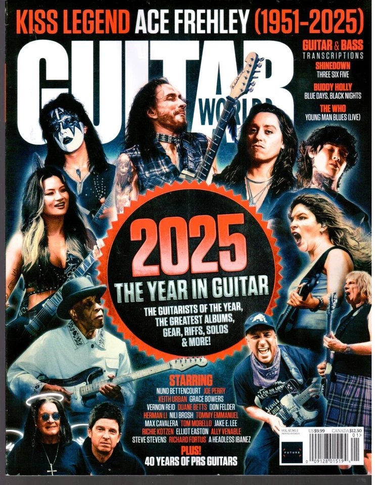 Guitar World January 2026 Ace Frehley 2025 Year In Guitar Shinedown The Who L@@K Foto 1 de 1