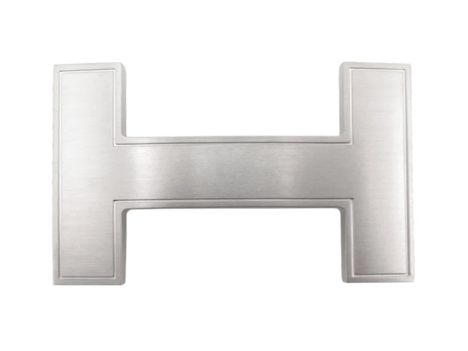 NEUF BOUCLE DE CEINTURE HERMES QUIZZ H EN ACIER BROSSE + POCHON NEW BUCKLE BELT - Photo 1/1