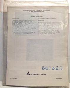 USED MANUAL FOR ALLIS CHALMERS 50 & 60 SERIES PLANTING UNITS 567622 - Picture 1 of 3