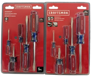 2 CRAFTSMAN Screwdriver Sets Set Slotted Flat Head 5 Piece x2 CMHT65032 10 Piece - Picture 1 of 8