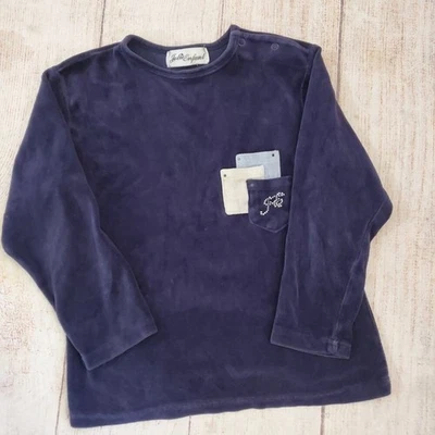 Top de salón/pijama de terciopelo azul Jolie Enfant talla 8-10 Foto 1 de 3