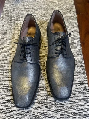 Zapatos de vestir John Fluevog de cuero plateado talla 11 M Foto 1 de 4