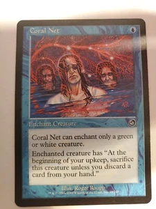 MTG Magic The Gathering Card Coral Net Enchant Creature Blue Torment 2002 - Picture 1 of 2