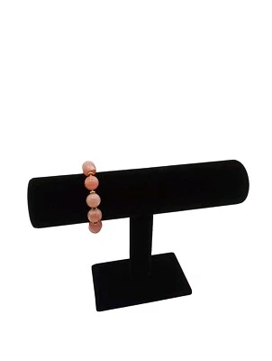 Pulsera elástica con cuentas de imitación de piedra solar rosa Foto 1 de 4