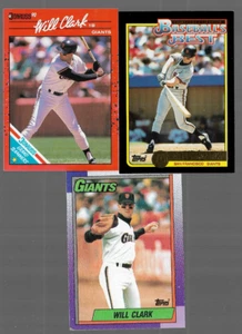 Will Clark Giants 3card lot Topps *COMBINE SHIPPING* - Picture 1 of 1