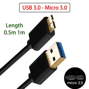 Cable de datos de disco duro móvil USB3.0 A a Micro3.0 convertidor cable adaptador 0,5 m 1 m - Imagen 1 de 6