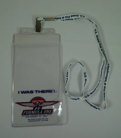 2000 Formula-1 Indianapolis USGP Event I Was There! Lanyard & Ticket Holder IMS Cover