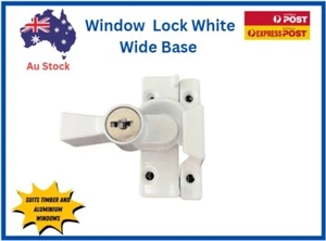 TradeBase Window White Sash Double Hung Lock Lockable Keyed Alike Wide Base - Bild 1 von 6
