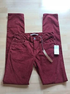 Vince Samt Cord Skinny Jeans Knopfleiste Größe 28x33 Ziegel Burgund 195 $ NEU - Bild 1 von 7