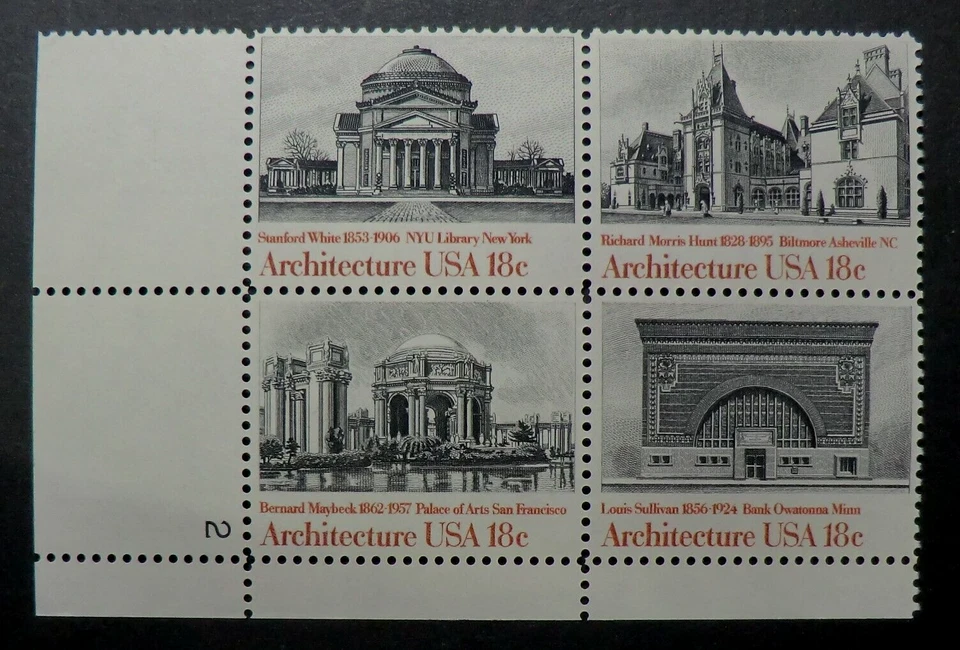 1928 - 1931 MNH 1981 18c Architecture PB NYU Library Biltmore Farmers Bank Arts - Image 1 of 1