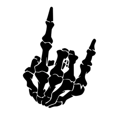 2 Piezas Pegatinas Decoración Puerta Carrocería Coche Calavera Dedo Gráfico Calcomanía Accesorios Automáticos Foto 1 de 4