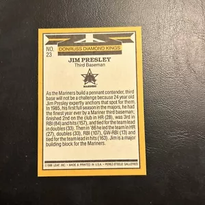 CB1 1987 Donruss Diamond Kings #23 Jim Presley, Seattle Mariners - Bild 1 von 2