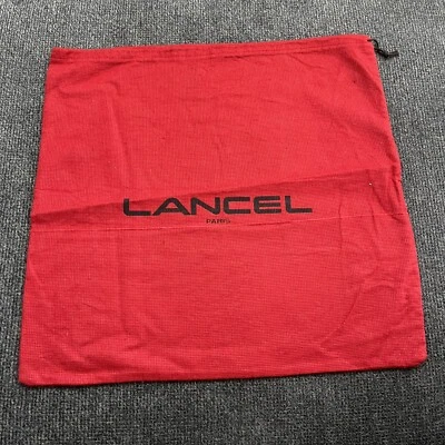 Bolsa antipolvo Lancel Paris 15” X 14,5” roja negra con cordón bolsa de almacenamiento cubierta viaje Foto 1 de 4