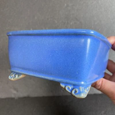 Japanese Bonsai pot TOKONAME Shibakatsu Rectangular shape W15.9cm H6.6cm Glazed - Image 1 of 4