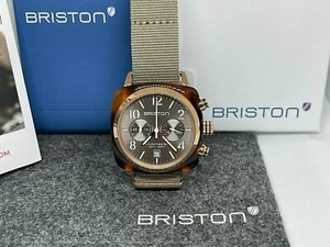 Briston Clubmaster Chronograph Grey Dial Watch NEW 19140.PRA.T.30.NT - Picture 1 of 4