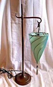 Pottery Barn Medina Table Lamp W/ Silk Cone Tassel Blue Shade Moroccan Style