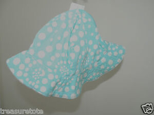 NWT Baby Girls Size 6-12 Months ** OLD NAVY ** Blue and White Polka Dot Hat T-11