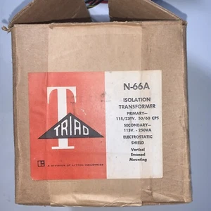 Triad N-66A Isolation Transformer 115/230V 50/60 CPS Unused Original Box - Picture 1 of 7