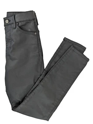 Calças de couro sintético Topshop, jeans preto no tornozelo, tamanho W23 polegadas L25,5 polegadas - Imagem 1 de 4