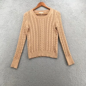 Banana Republic Sweater Womens S Brown Cotton Round Neck Knit Long Sleeve - Picture 1 of 21