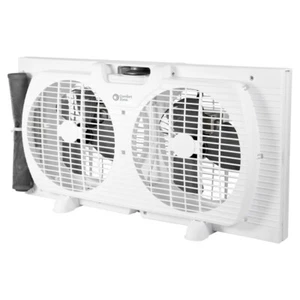 Twin Window Fan W/ Quiet Setting 3-Speeds Expandable Reversible Airflow Control - Picture 1 of 6