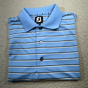 FootJoy Polo Shirt Men Large Blue Titleist Golf Performance Stretch Self Collar - Picture 1 of 16