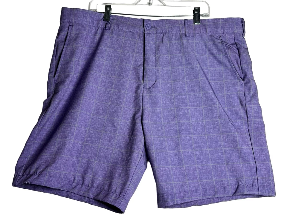 HEAD Golf Purple Plaid Stretch Performance Shorts Mens 42 - 7.5 inch Inseam - Image 1 of 4