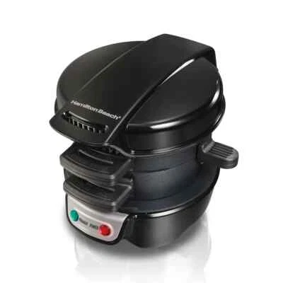 Hamilton Beach Breakfast Sandwich Maker with Egg Cooker Ring Black 600 Watt - Image 1 of 4