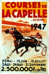 Original vintage poster HORSE RACING LA CAPELLE SULKY 1947 - Picture 1 of 1
