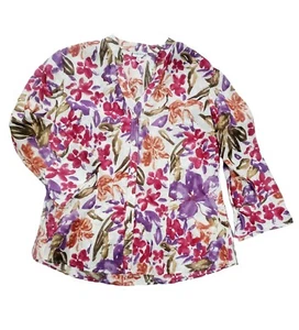 Harve Benard Top Bluse Shirt Leinen Baumwollmischung Blumen Damen Gr. XL Neu ohne Etikett - Bild 1 von 9