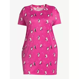New Joyspun Women's Pink Penguin Short Sleeve Sleep Shirt U pick - Picture 1 of 2