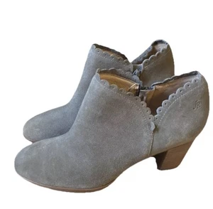 Jack Rogers Marianne Gray Suede Leather Heeled Boots Size 8 - Picture 1 of 11