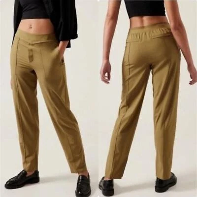 ATHLETA Vienna Slim Pant Tapestry Gold Tan Lightweight Sz 10 Petite {3H37} - Image 1 of 4